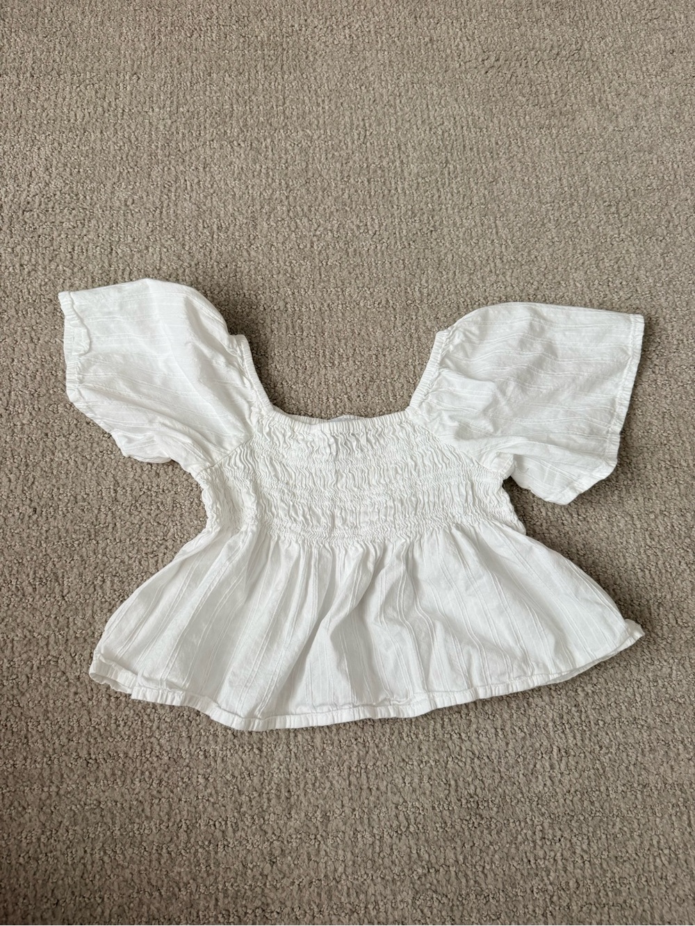 Old Navy White Smocked Peplum Top for Kids